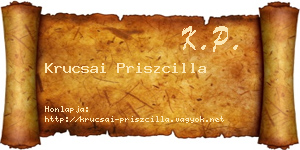Krucsai Priszcilla névjegykártya